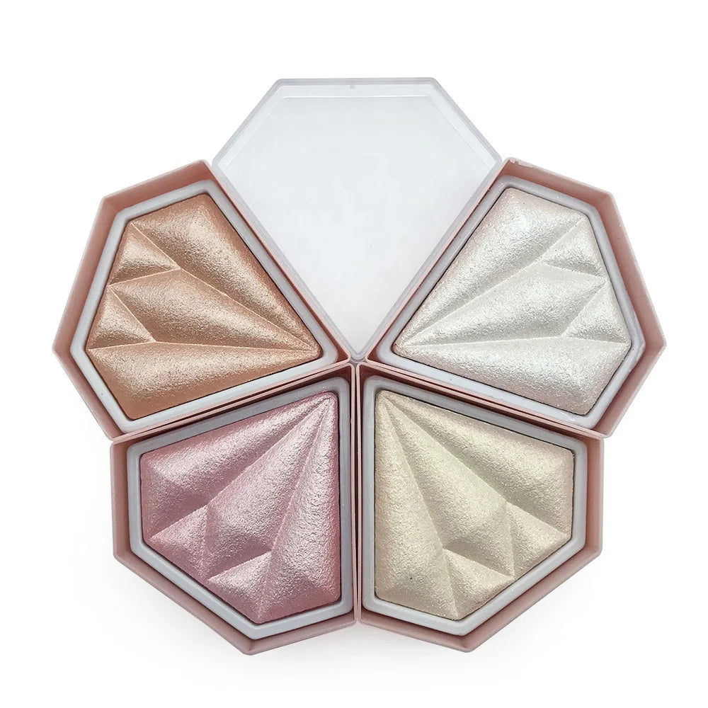 Hot Mineral Makeup Highlighter & Eyeshadow Powder Palette with Waterproof Sunscreen Matte Finish Custom Logo
