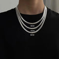 Minimalist Boys Stainless Steel NK Chain Necklace Jewelry Hip Hop Rock Thicken 6mm 8mm Sideway Embossed Cuban Chain Necklace Men