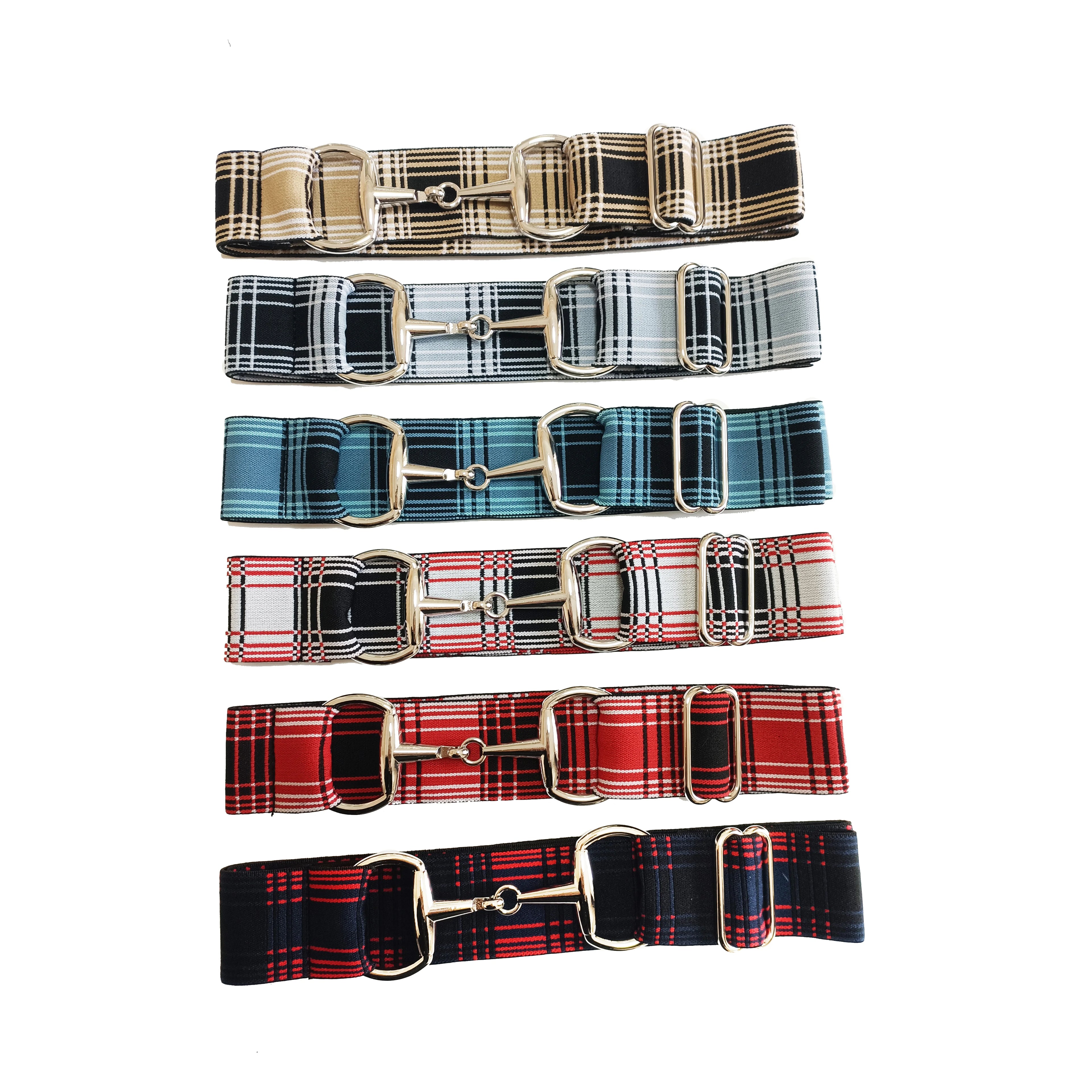 READY to SHIP 1.5 Inch Elastic Equestrian Belt with Snaffle Bit Buckle Belt Fabric Belt