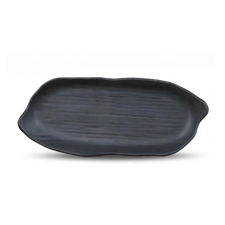 Unbreakable Commercial Sushi Restaurant Dinnerware 11 Inch Black Blank Melamine Plate