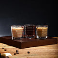 Espresso Coffee Square Ounce Measuring Mug-Crystal Glass Contemporary Design for Home & Office Use