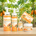 Private Label Skincare Beauty 5 Pcs Papaya Set Lightening Serum Moisturizing Cream Organic Papaya Lotion Message Oil