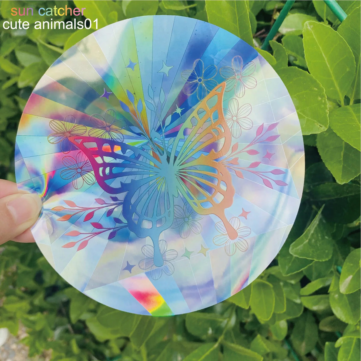Custom Printing Rainbow Maker Sun Catcher Sticker Sunshine Birds Anti Collision Suncatcher Window Decals for Home