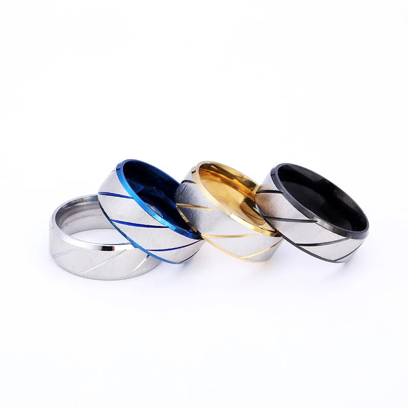 Wholesale Stainless Steel Sandblasted Texture Finger Ring Jewelry Unisex Women and Men Fashion Accessories China Supplier
