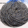 Natural Labradorite 3.5mm Faceted Shinny Round Handmade Loose Beads for Jewelry Making Design Diy Bracelet
