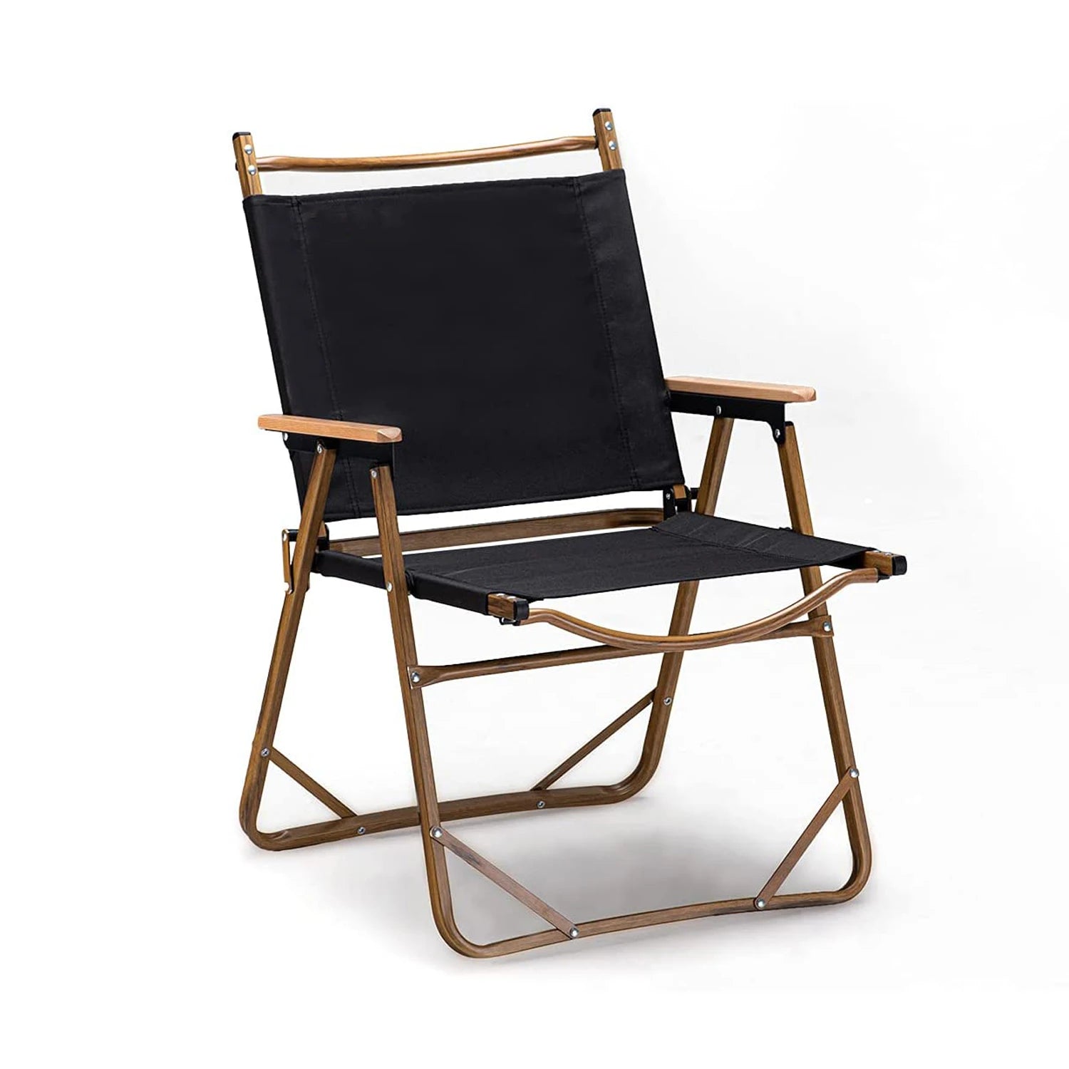 GSD Outdoors Customized Beach Chair Adjustable Wood Beech Canvas Easy Foldable Outdoor Camping Folding Wood Chairs