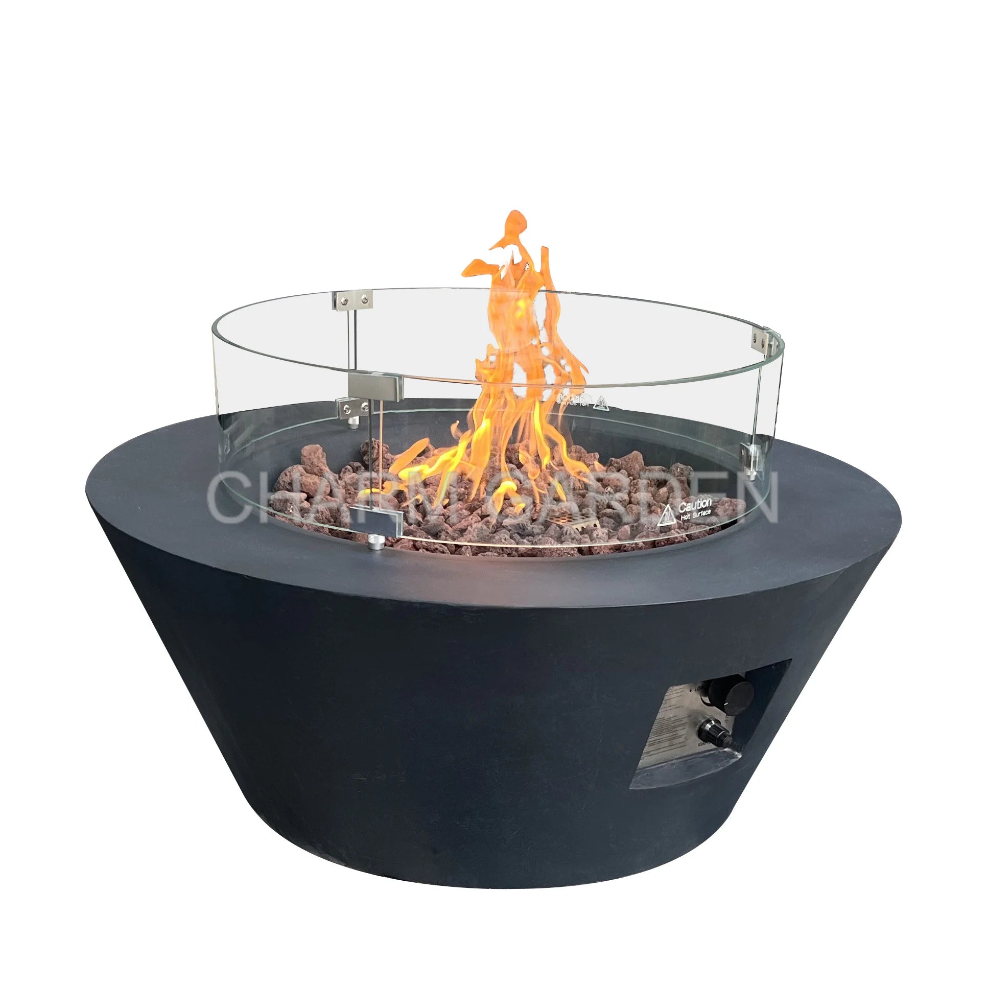 Customized CHARM GARDEN CZYG086 GRC Guard Windscreen for Gas Fire Pit Coffee Table CE & US Certified 86x86x35cm