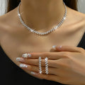 Classic Rhinestones Crystal Wedding Jewelry Set for Women Choker Necklace Earrings Sets Fashion Bridals Jewelry (KJ122)