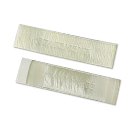 WholeSales Satin Polyester Cotton Washed Shirt Tags Fold Collar White Silk Screen Printed Woven Label Roll Garment Labels