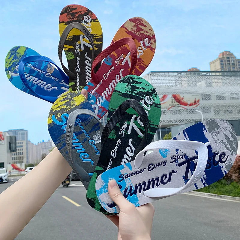 Hot men's flip-flops summer seaside cool slides anti-slip