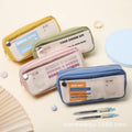 Sentance Cute Candy Cartoon Korean School Student Double Layer Fabric Pencil Bag Kawaii Stationery Supplies Large Capacity