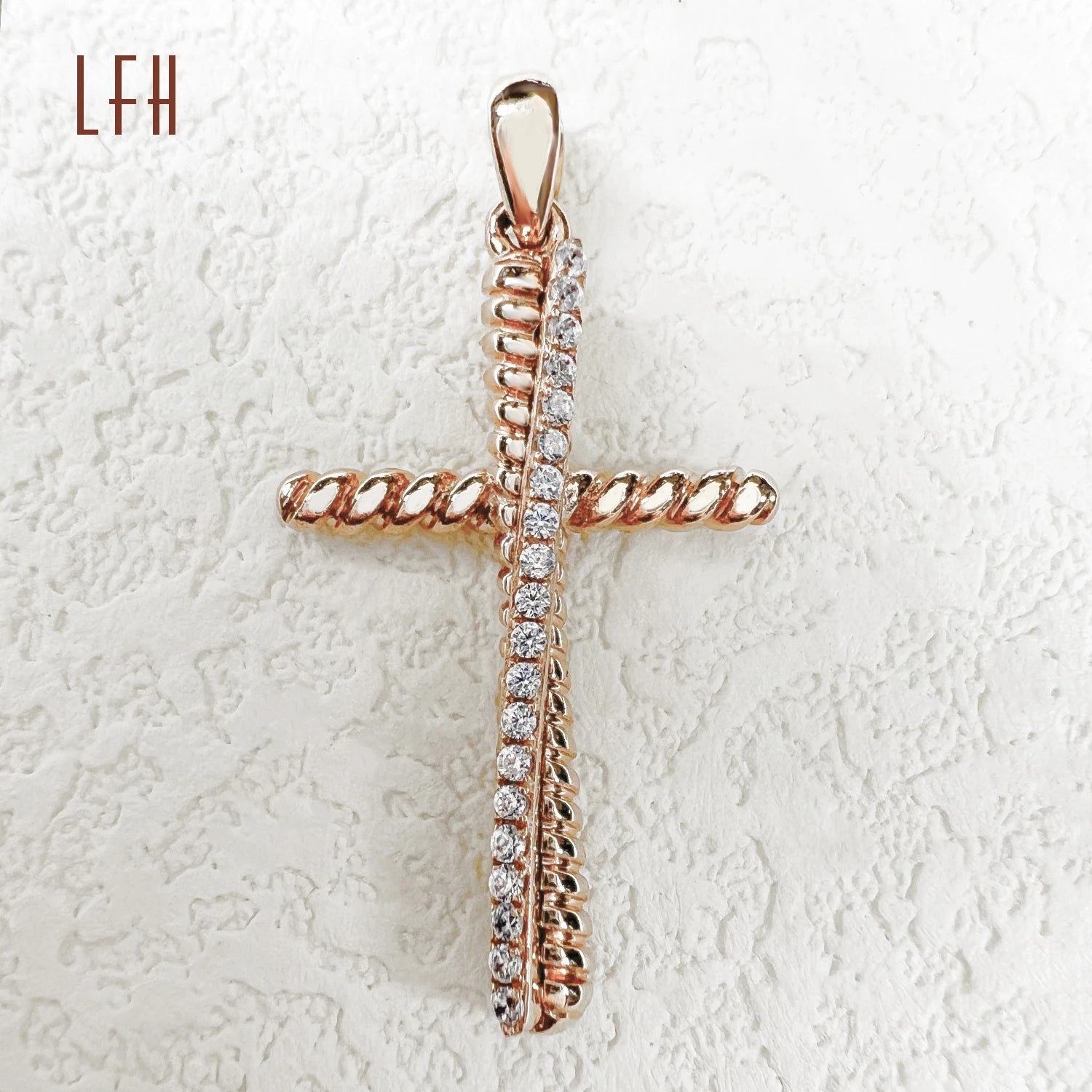 Wholesale 18k Gold Chain Necklace Jewelry Men Women Real Diamond Cross Necklace 18k Gold