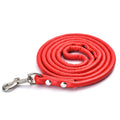 Hot Selling Durable PU Leather Pet Walking Leash Various Colors Solid Pattern Dog and Cat Lead with Alloy & Ribbon Decorations