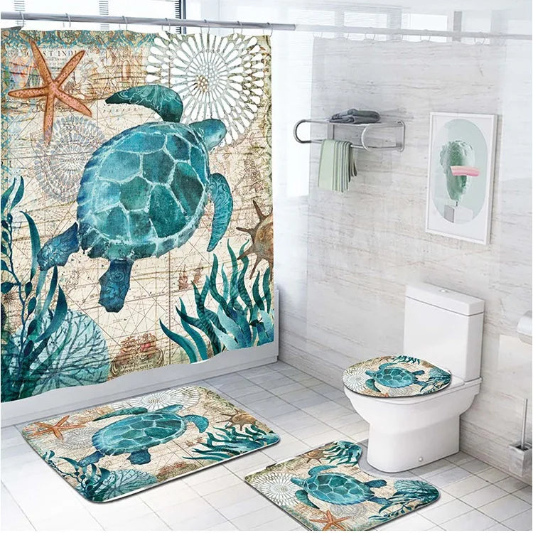 XinLan Custom Modern Designer Shower Curtain Set Waterproof Bath Room Polyester Fabric Shower Curtain