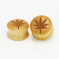 Huiying 12mm Hot Sale Leaf Wood Double Flared Ear Flesh Plug Tunnel Body Piercing Jewelry Jewelry