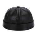 Wholesale Leather Sheepskin Docker Hat Elderly Adjustable Thermal Pullover Docker Hat Brimless