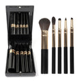 Powder Eyebrow Lip Cruelty Free Eye Brow Pencil Powder 5 in 1 Synthetic Black Travel Luxury Makeup Brush Set