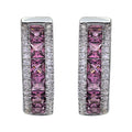 Dazzling Rhodium Plated Silver 925 Jewelry Natural Pyrope Hoop Earrings for Women Fine Jewelry Earrings