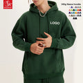 SK Unisex Cropped Hoodie High Quality French Terry Oversized Thickened Lining Solid Pocket Custom Men Autumn