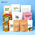 Eco PLA Compostable Stand up Pouch Craft Brown Bag Custom Logo Biodegradable Kraft Ziplock Food Packaging Paper Bags