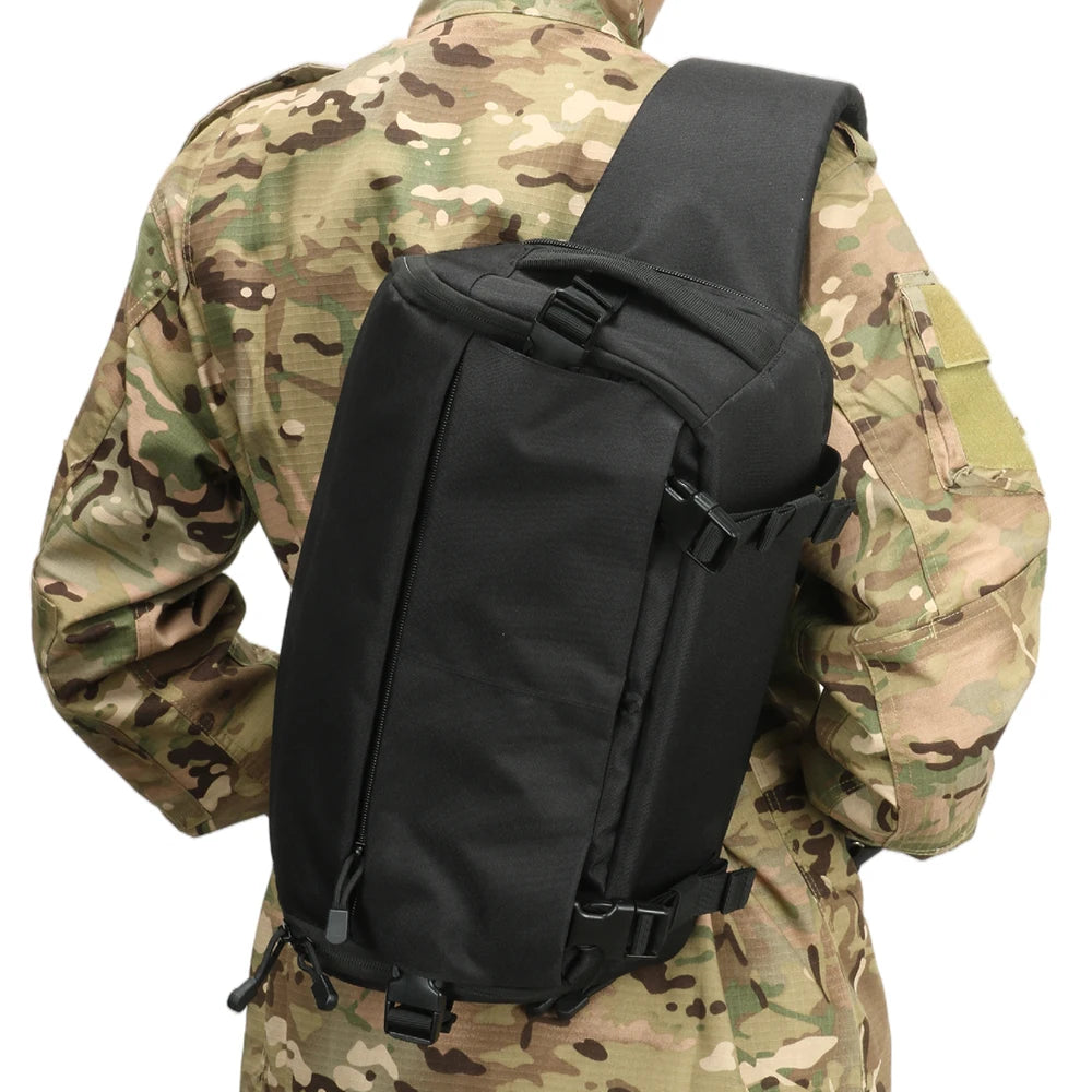 Tactical Sling Rover Chest Pack 600D Nylon MOLLE Assault Range Bag for Hiking/EDC Waterproof with Rapid Deployment Compartments