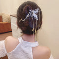 Rhinestone Butterfly Shark Clip Fashion Head Ornament Hair Claw Catch Clips Wind Chime Tassel Back Head Hairpin