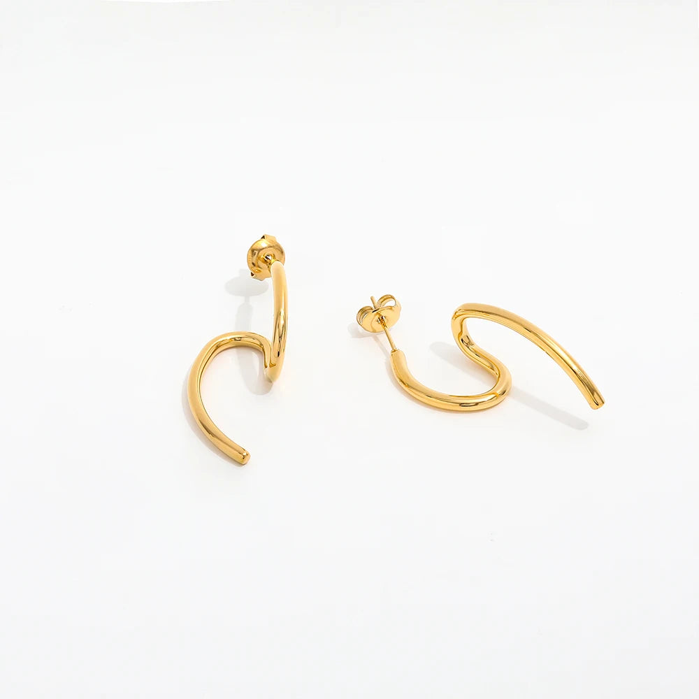 Trendy Earring 18K Gold Plated S Linellae Stud Earrings Wholesale Stainless Steel for Women