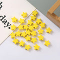 Natural 15mm Yellow Wooden Star Beads with Hole Wood Spacer Beads for Making Decorations and DIY Crafts