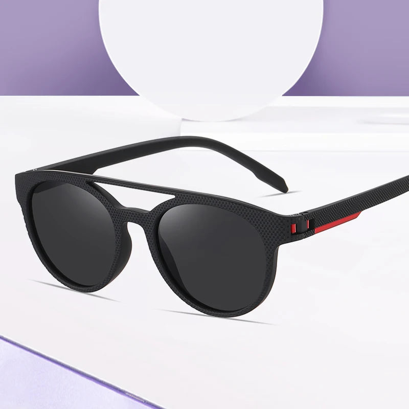 C6002 Custom Wholesale Two Bridge Round Retro Polarized Sun Glasses Sunglasses Women