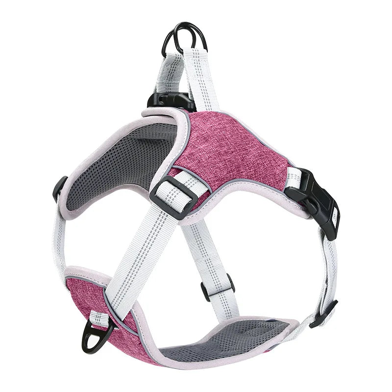 2025 Reflective Adjustable No Pull Oxford Nylon Pet Dog Vest Harness and Dog Running Walking Leash Set Soft Harness