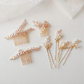 Vintage Elegant Handmade Bride Hair Accessories Comb Wedding Headpiece with Copper Leaf Zircon