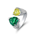925 Sterling Silver Double Heart Stone Engagement Ring 18K Gold Plated Classic New Heart Shaped Ring for Wedding Party Gift