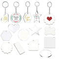 15pcs DIY Blank Acrylic Keychain Transparent Custom Key Chain with Tassel Keychain Accessories