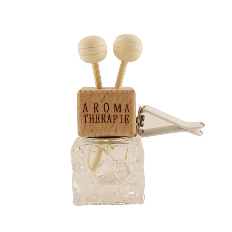8ml Water Cube Car air Conditioner Diffuser Essential Oil Empty Perfume Glass Bottle With Vent Clip Glass Crafts for Women Men