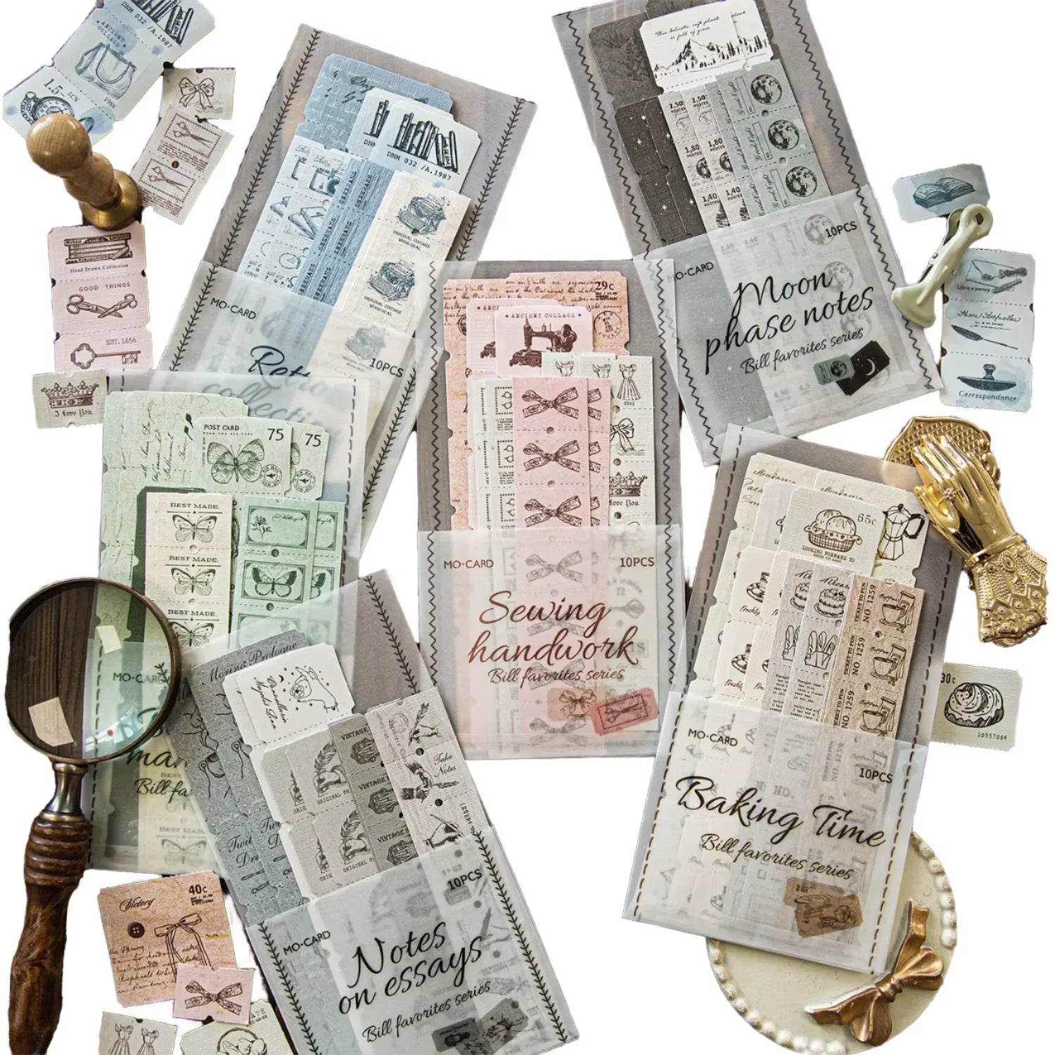 10 Stickers Per Pack Label Favorites Collection Long Strip Label Handbook Material Stickers