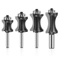 Bull Nose Radius Bit Curved Knife Cutter  Woodworking Staircase Floor Knife Router Bits Enclosed Bearing Rollers 1/4"router Bits