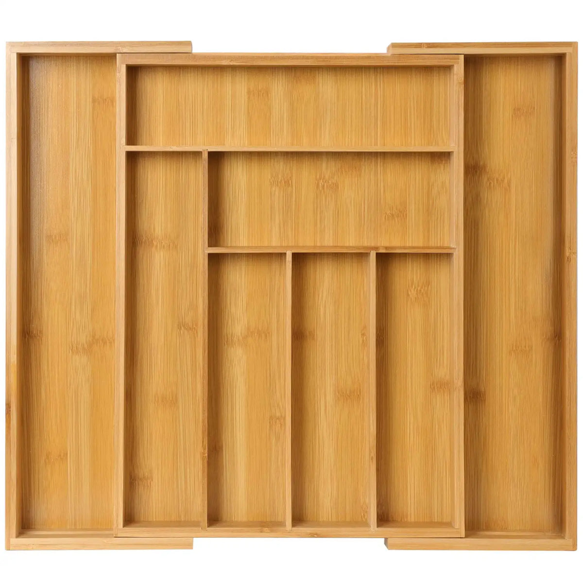 Factory Wholesale Custom Kitchen Drawer Organizer Expandable Bamboo Cutlery Tray Storage with Carved Technics for Bedroom