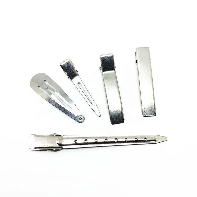 Metal Hair Accessories 304 Stainless Steel Single Double Prong Tic Hair Clip Water Drop Snap Hairpins Hair Clips Stainless Steel
