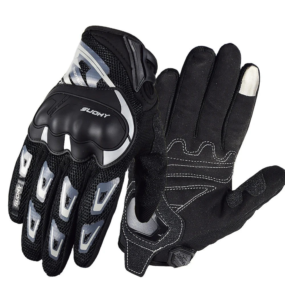 SUOMY Men's Full-Finger Motocross Gloves Summer Breathable Racing Gloves with Touchscreen & Anti-Skid Waterproof for Sports MegaBDM