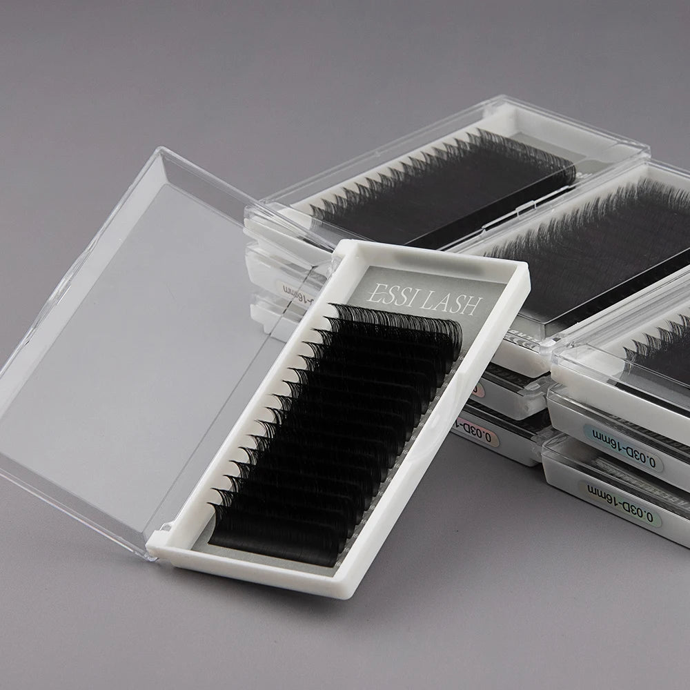 Professional Mega Volume Eyelash Extension Synthetic Fiber Faux Soft Cashmere Lashes Tray With Private Label