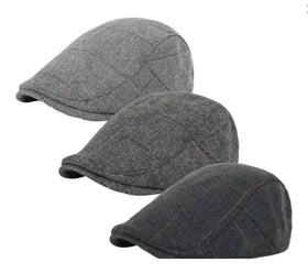 Ready to Ship Spring Summer Men's Grid Newsboy Gatsby Hat Vintage Beret Flat Ivy Cabbie Driving Hunting Cap French Hats for Men
