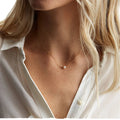 Elegant Women's Natural Pearl Necklace 316L Stainless Steel Gold-Plated Link Chain Trendy Jewelry Brass Main Material Christian