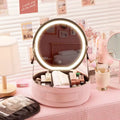 New Travel Laptop Makeup Bag With Led Mirror Mass Storage Round Makeup Bag LED Portable Led Makeup Bag