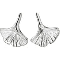 925 Sterling Silver Small Gingko Leaf Shape Earings Gold Plated Cute Studs Earrings Fashion Jewelry for Women