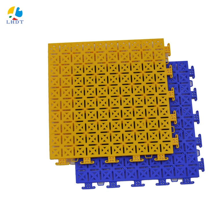LHDT 15mm Noise Reduction Interlocking PP Sports Flooring with Buffer for Outdoor Basketball Courts