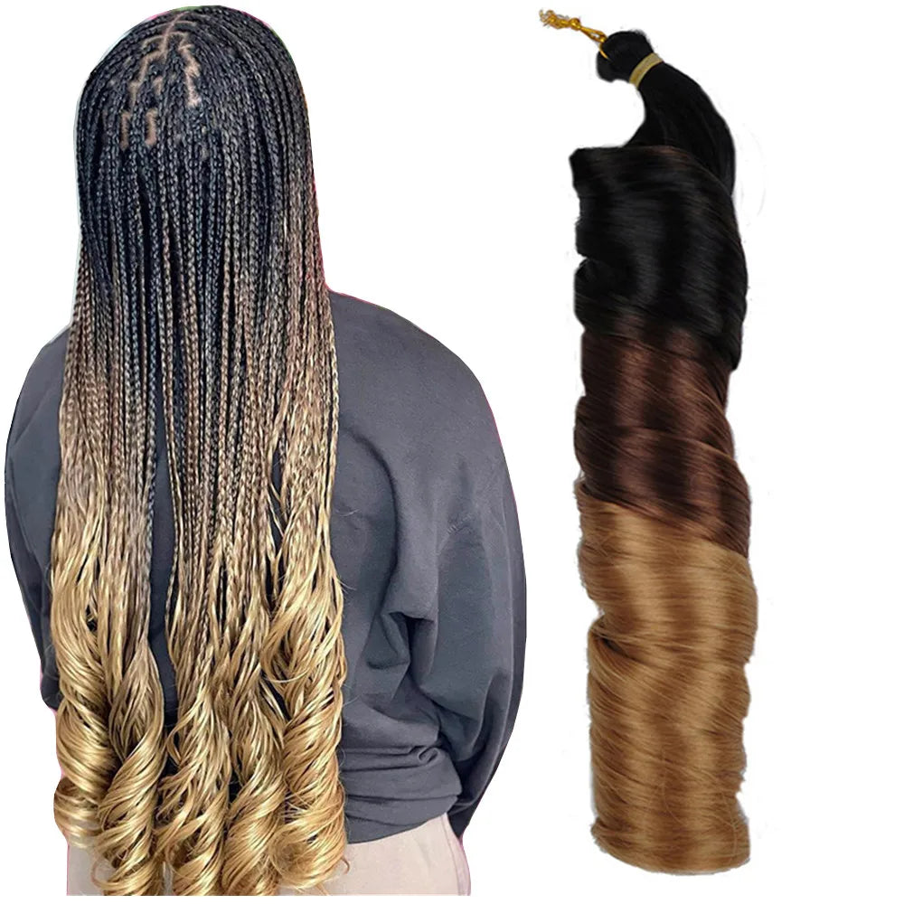 150g and 75g 22inch Loose Wavy Curls Crochet Hair Ombre Synthetic Hair Loose Wave French Curl Braiding Hair