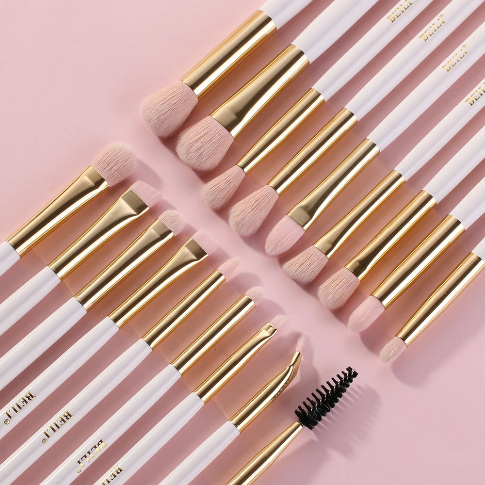 Private Label 18-Piece Synthetic Hair Eco-friendly Wooden Handle Face Concealer Makeup Brush Set Eye Shadow Eyebrow Eyeliner
