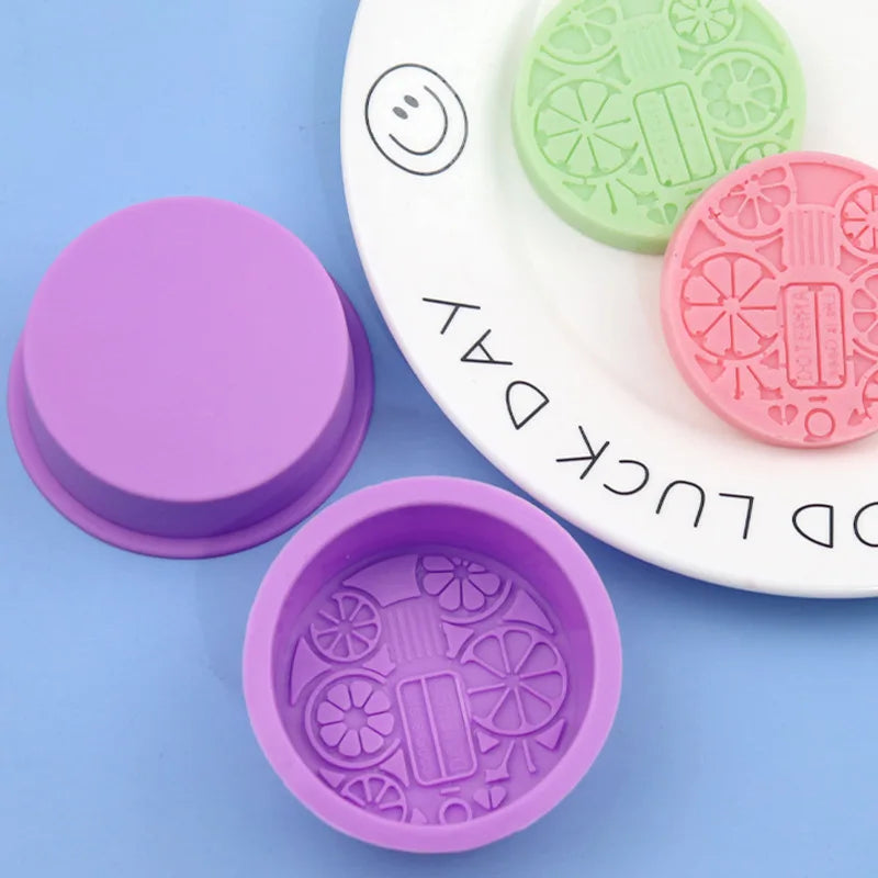 Good Price Saffron Round Silicone Mold Mini One Cavity Flower Design for Making Baked Soap for Home Use