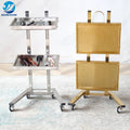 Modern Simple Hair Salon Shop Special Gold Silver Stainless Steel Material Trolley MegaBDM