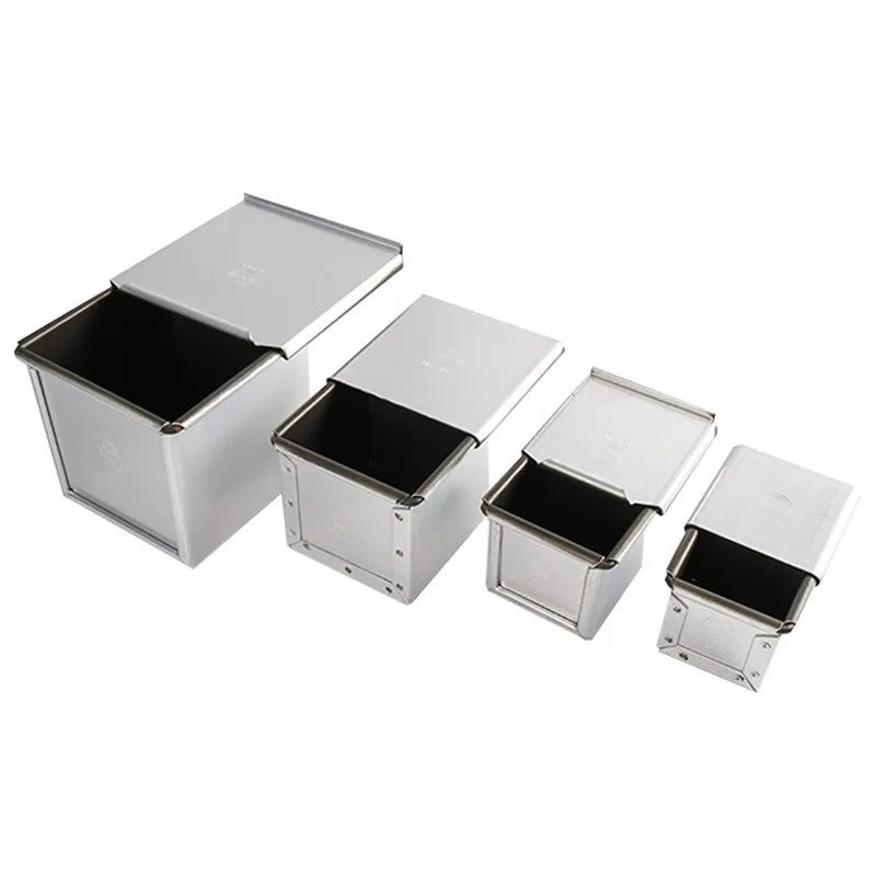 Wholesale Mini Non-Stick Metal Toast Mold Aluminum Home Bread Mold Lid Heat Resistant Cake Tools